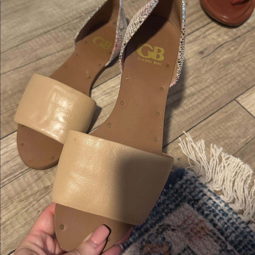 Gianni Bini Tan Slide Sandals